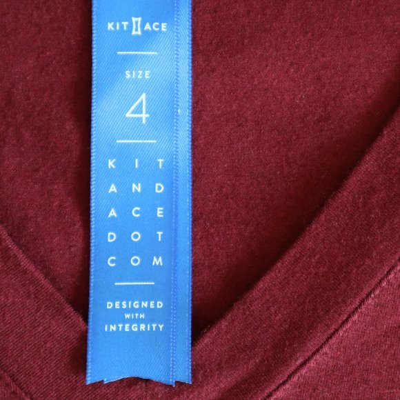 Dark Red Kit and Ace Long Sleeve V-Neck Shirt NWOT - Picture 5 of 7